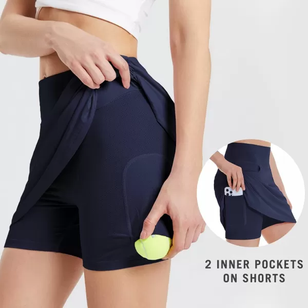 BALEAF Womens Golf Skorts Tennis Skirts with Pockets Athletic Running Workout Sports03navy