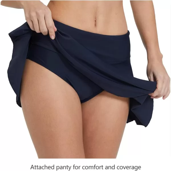 BALEAF Womens High Waisted Swim Skirt Bikini Tankini Bottom with Side PocketNavy Add 197 in Waisthigh