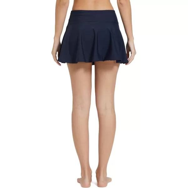 BALEAF Womens High Waisted Swim Skirt Bikini Tankini Bottom with Side PocketNavy Add 197 in Waisthigh