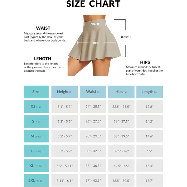 BALEAF Womens High Waisted Tennis Skirts Tummy Control Pleated Golf Skorts Skirts for Women with Shorts PocketsKhaki