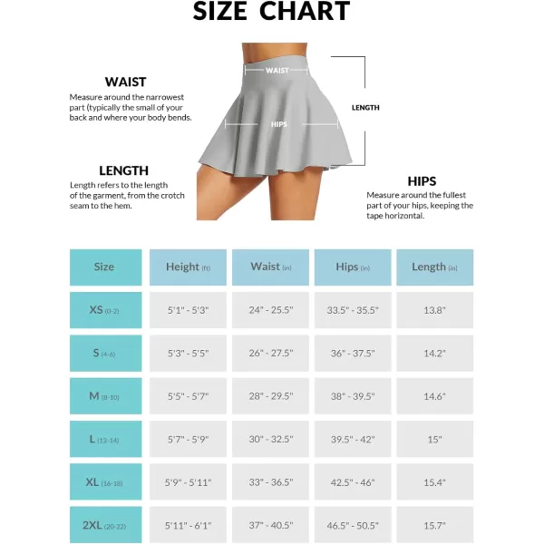 BALEAF Womens High Waisted Tennis Skirts Tummy Control Pleated Golf Skorts Skirts for Women with Shorts PocketsLight Gray