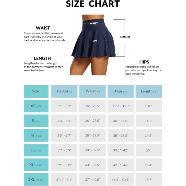 BALEAF Womens High Waisted Tennis Skirts Tummy Control Pleated Golf Skorts Skirts for Women with Shorts PocketsNavy