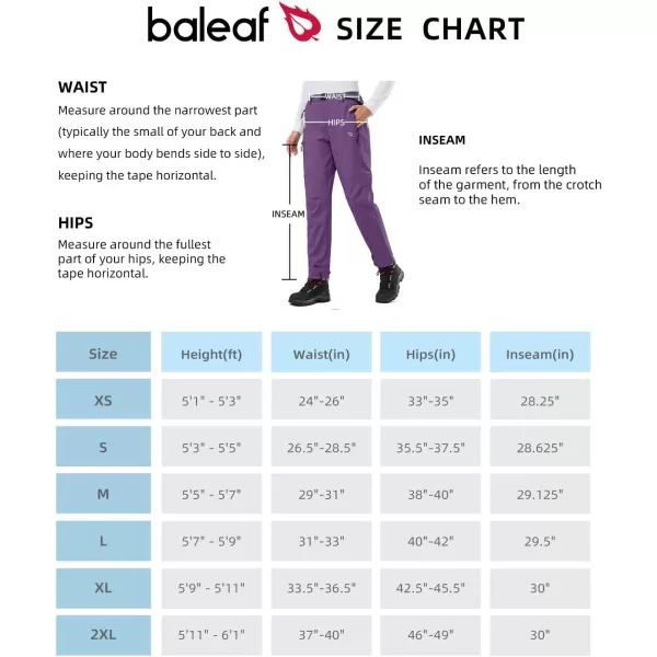 BALEAF Womens Hiking FleeceLined Ski Pants Windproof WaterResistant Outdoor Insulated Soft ShellB05purple