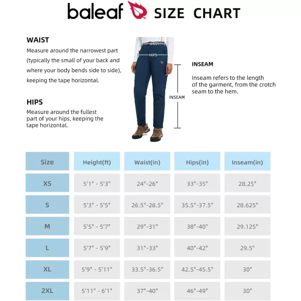 BALEAF Womens Hiking FleeceLined Ski Pants Windproof WaterResistant Outdoor Insulated Soft ShellB06deep Blue