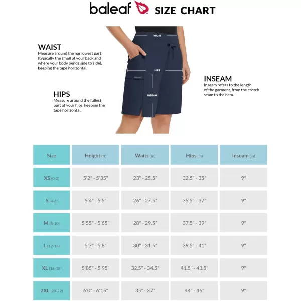 BALEAF Womens Hiking Long Shorts 911 Quick Dry Bermuda Cargo for Curvy Lightweight Pockets9 Inch 2023blue