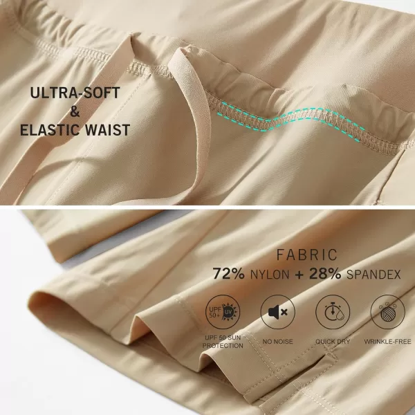 BALEAF Womens Hiking Long Shorts 911 Quick Dry Bermuda Cargo for Curvy Lightweight Pockets9 Inch Khaki