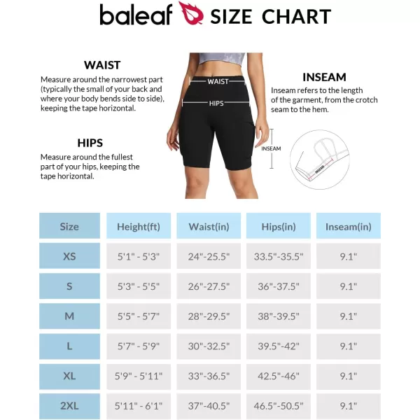 BALEAF Womens Hiking Shorts High Waist Biker Shorts Close Fit Cargo Zip Pockets Running Outdoor Travel WorkoutBlack