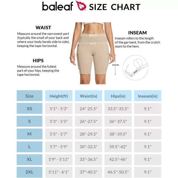 BALEAF Womens Hiking Shorts High Waist Biker Shorts Close Fit Cargo Zip Pockets Running Outdoor Travel WorkoutKhaki