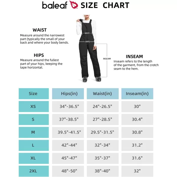 BALEAF Womens Insulated Waterproof Ski Bib Overalls Snow Windproof Snowboarding Pant02skiing Bibsblack