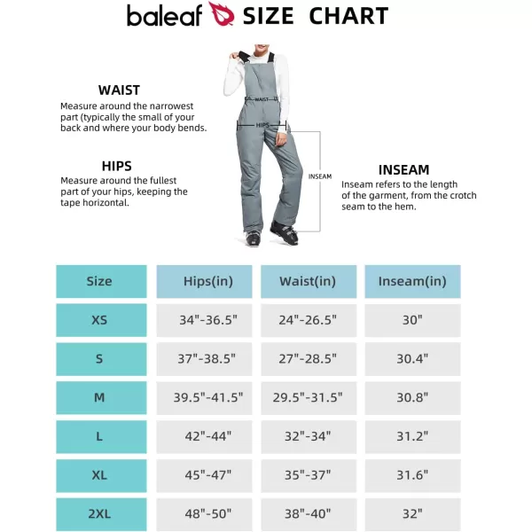 BALEAF Womens Insulated Waterproof Ski Bib Overalls Snow Windproof Snowboarding Pant03skiing Bibsdim Gray