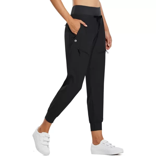 BALEAF Womens Joggers Lightweight Hiking Pants High Waist 5 Zipper Pockets Quick Dry Travel Athletic UPF50Rifle Green 255 Inseam