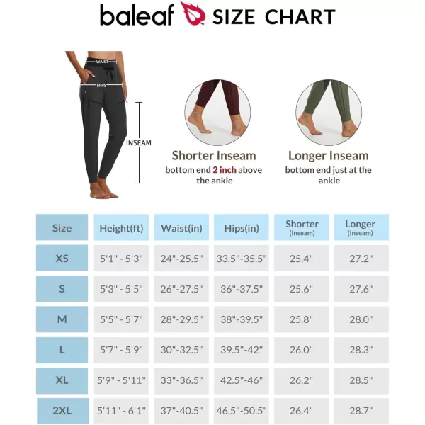 BALEAF Womens Joggers Lightweight Hiking Pants High Waist 5 Zipper Pockets Quick Dry Travel Athletic UPF50Rifle Green 255 Inseam