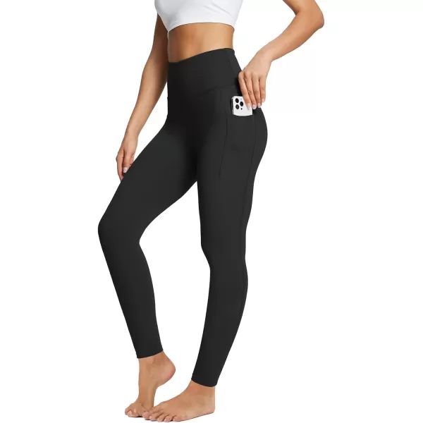 BALEAF Womens Leggings with Pockets Tummy Control Workout High Waisted Athletic Running 78 Ultra Soft Gym Yoga Ankle PantsBlack