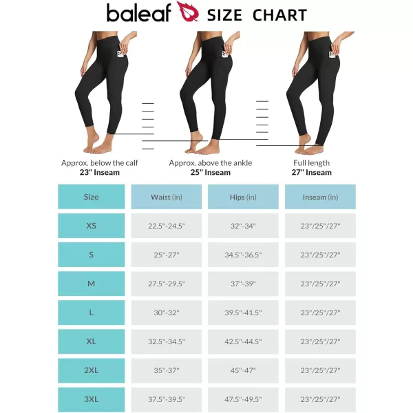 BALEAF Womens Leggings with Pockets Tummy Control Workout High Waisted Athletic Running 78 Ultra Soft Gym Yoga Ankle PantsBlack