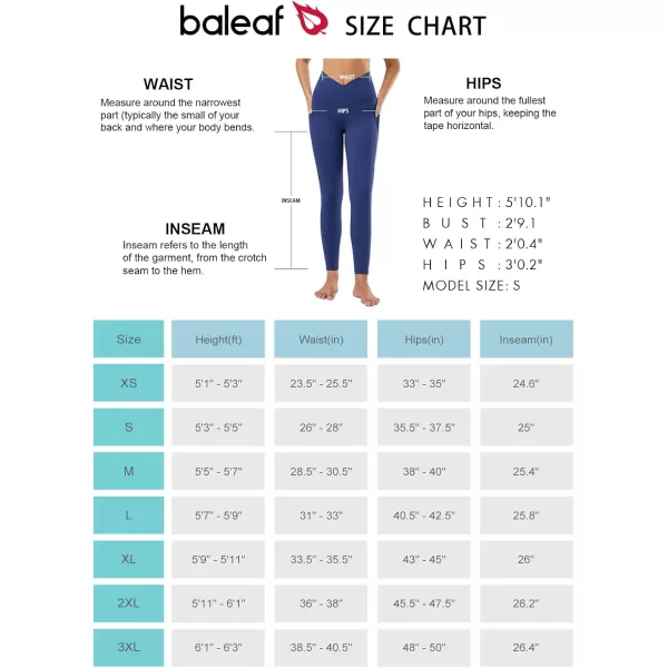 BALEAF Womens Leggings with Pockets Tummy Control Workout High Waisted Athletic Running 78 Ultra Soft Gym Yoga Ankle PantsBlue