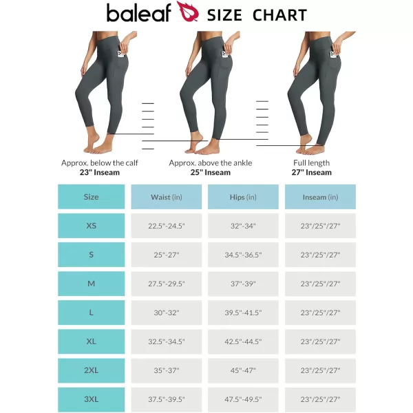 BALEAF Womens Leggings with Pockets Tummy Control Workout High Waisted Athletic Running 78 Ultra Soft Gym Yoga Ankle PantsDark Grey