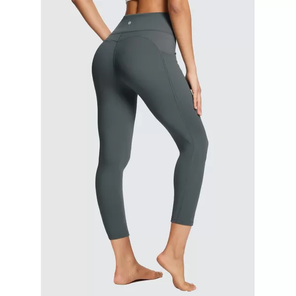 BALEAF Womens Leggings with Pockets Tummy Control Workout High Waisted Athletic Running 78 Ultra Soft Gym Yoga Ankle PantsDark Grey