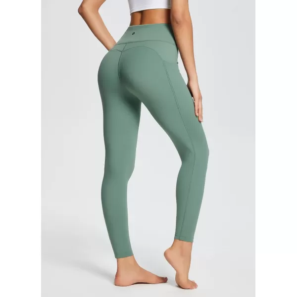 BALEAF Womens Leggings with Pockets Tummy Control Workout High Waisted Athletic Running 78 Ultra Soft Gym Yoga Ankle PantsGreen