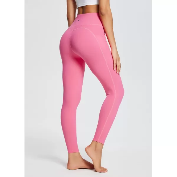 BALEAF Womens Leggings with Pockets Tummy Control Workout High Waisted Athletic Running 78 Ultra Soft Gym Yoga Ankle PantsHot Pink