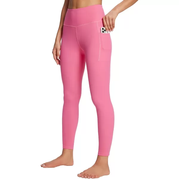 BALEAF Womens Leggings with Pockets Tummy Control Workout High Waisted Athletic Running 78 Ultra Soft Gym Yoga Ankle PantsHot Pink