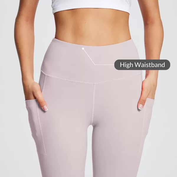 BALEAF Womens Leggings with Pockets Tummy Control Workout High Waisted Athletic Running 78 Ultra Soft Gym Yoga Ankle PantsLight Purple