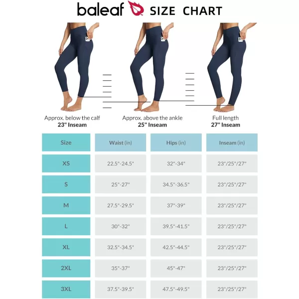 BALEAF Womens Leggings with Pockets Tummy Control Workout High Waisted Athletic Running 78 Ultra Soft Gym Yoga Ankle PantsNavy