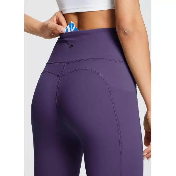 BALEAF Womens Leggings with Pockets Tummy Control Workout High Waisted Athletic Running 78 Ultra Soft Gym Yoga Ankle PantsShadow Purple