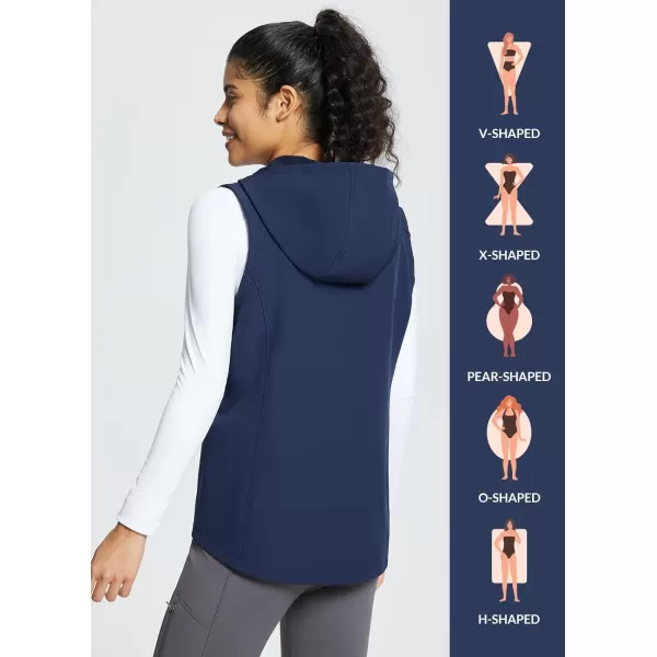 BALEAF Womens Lightweight Vest Softshell Sleeveless Jacket Windproof Stand Collar with Zipper Pockets Running Hiking GolfHoodnavy Blue