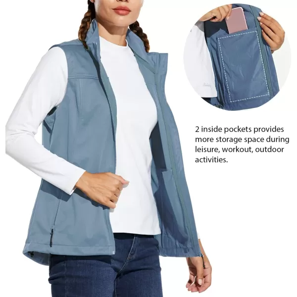 BALEAF Womens Lightweight Vest Softshell Sleeveless Jacket Windproof Stand Collar with Zipper Pockets Running Hiking GolfRiviera