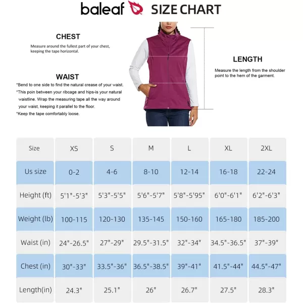 BALEAF Womens Lightweight Vest Softshell Sleeveless Jacket Windproof Stand Collar with Zipper Pockets Running Hiking GolfRouge