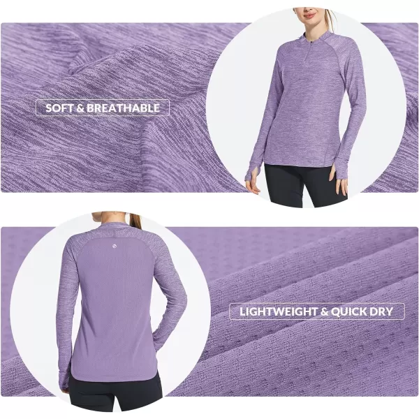 BALEAF Womens Long Sleeve Running Shirts Quick Dry Lightweight Pullover Workout Tops Athletic TShirts Moisture WickingSunset Purple