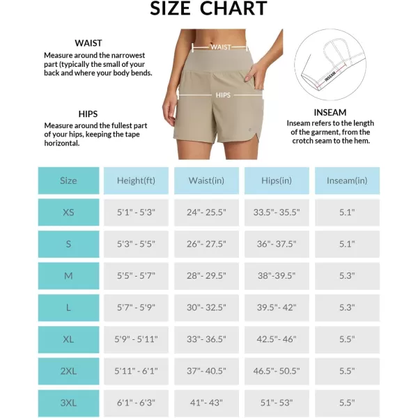 BALEAF Womens Mountain Bike Shorts 2 in 1 Padded MTB 5 Cycling Padding Pockets Biking Bicycle Cycle RidingKhaki