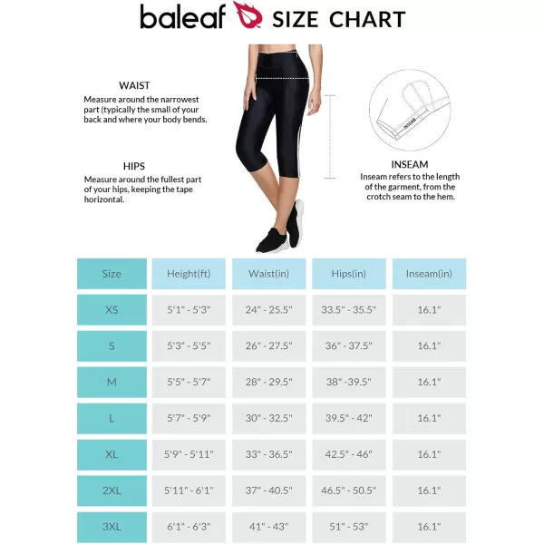 BALEAF Womens Padded Bike Shorts Cycling Pants Bicycle Capris Biking Spin Legging 34 UPF 50BlackWhite