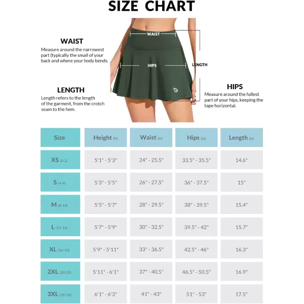 BALEAF Womens Pleated Tennis Skirt Skorts for Woman Golf Skirts with Pockets Athletic Running Workout SportsArmy Green