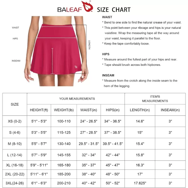 BALEAF Womens Pleated Tennis Skirt Skorts for Woman Golf Skirts with Pockets Athletic Running Workout SportsDeep Pink