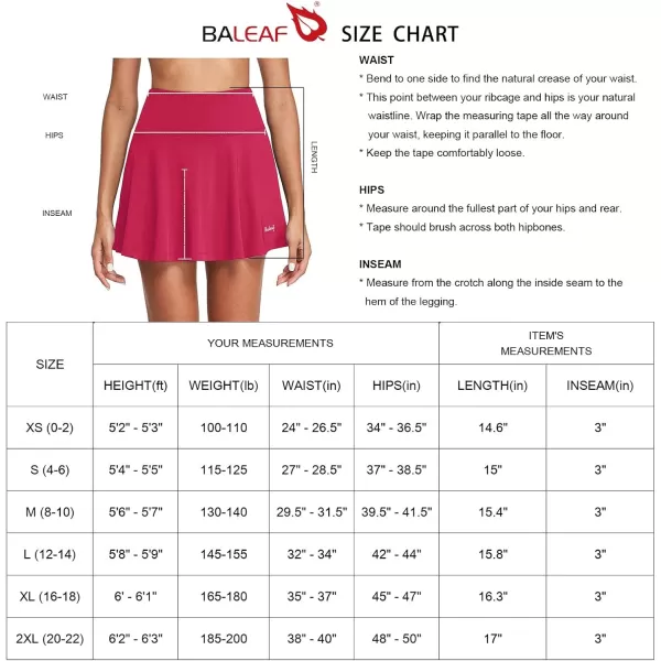 BALEAF Womens Pleated Tennis Skirt Skorts for Woman Golf Skirts with Pockets Athletic Running Workout SportsDeep Pink