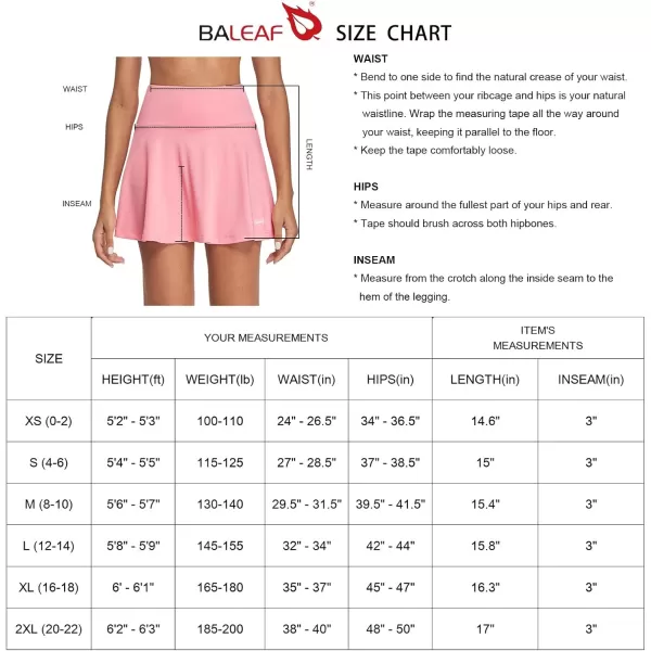 BALEAF Womens Pleated Tennis Skirt Skorts for Woman Golf Skirts with Pockets Athletic Running Workout SportsLight Pink