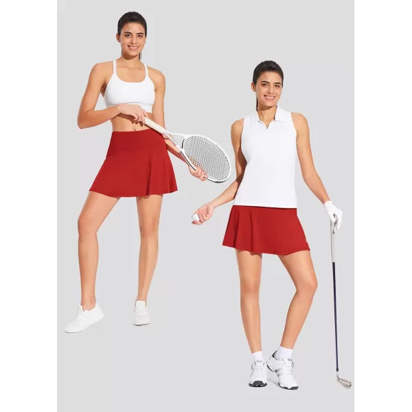 BALEAF Womens Pleated Tennis Skirt Skorts for Woman Golf Skirts with Pockets Athletic Running Workout SportsRed