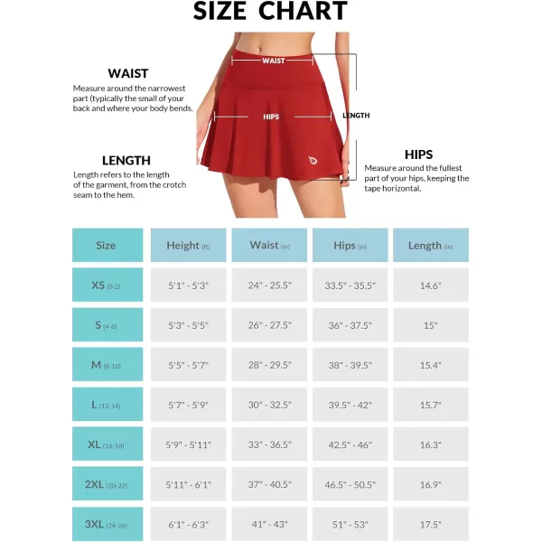 BALEAF Womens Pleated Tennis Skirt Skorts for Woman Golf Skirts with Pockets Athletic Running Workout SportsRed