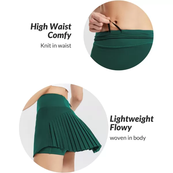 BALEAF Womens Pleated Tennis Skirts Skorts for Woman High Waisted Lightweight Athletic Golf Shorts PocketsGreen