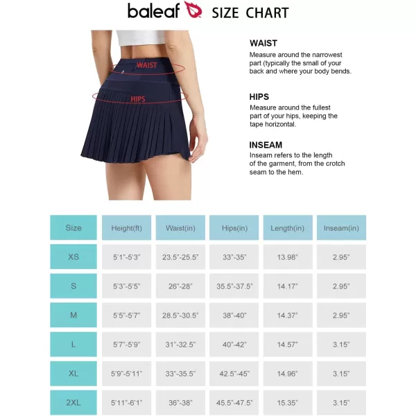 BALEAF Womens Pleated Tennis Skirts Skorts for Woman High Waisted Lightweight Athletic Golf Shorts PocketsNavy