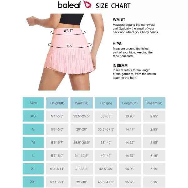 BALEAF Womens Pleated Tennis Skirts Skorts for Woman High Waisted Lightweight Athletic Golf Shorts PocketsPink