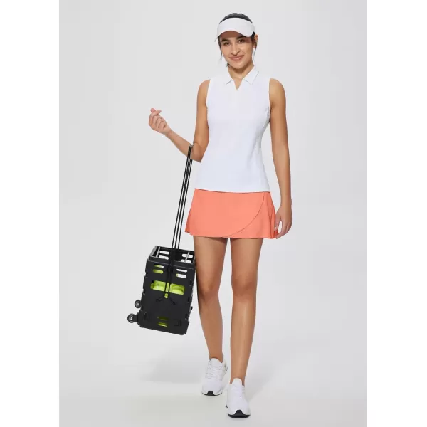 BALEAF Womens Pleated Tennis Skirts Skorts for Woman High Waisted Lightweight Athletic Golf Shorts PocketsScorched Red Coraltiered Front