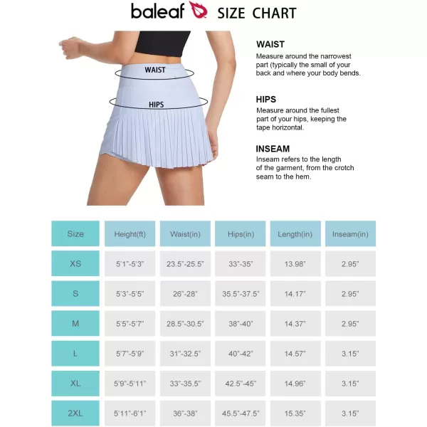 BALEAF Womens Pleated Tennis Skirts Skorts for Woman High Waisted Lightweight Athletic Golf Shorts PocketsSnow Blue