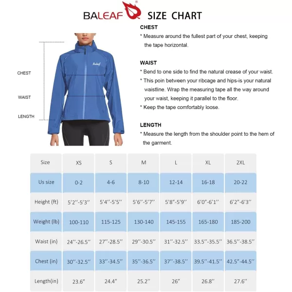 BALEAF Womens Rain Jackets Waterproof Windbreaker Running Cycling Gear Packable Reflective Lightweight Hooded1dark Blue