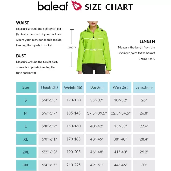 BALEAF Womens Rain Jackets Waterproof Windbreaker Running Cycling Gear Packable Reflective Lightweight Hooded1fluorescent Yellow