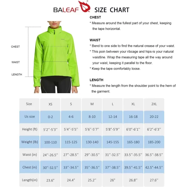 BALEAF Womens Rain Jackets Waterproof Windbreaker Running Cycling Gear Packable Reflective Lightweight Hooded1fluorescent Yellow