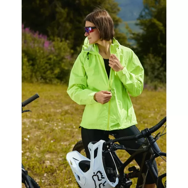 BALEAF Womens Rain Jackets Waterproof Windbreaker Running Cycling Gear Packable Reflective Lightweight Hooded1fluorescent Yellow