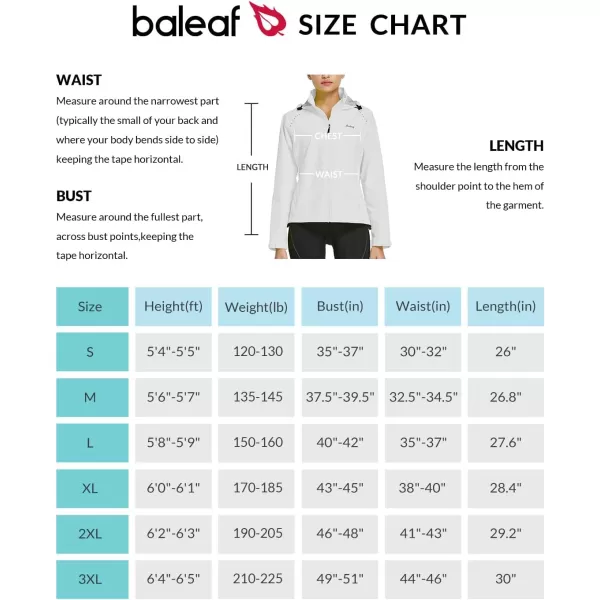 BALEAF Womens Rain Jackets Waterproof Windbreaker Running Cycling Gear Packable Reflective Lightweight Hooded1white