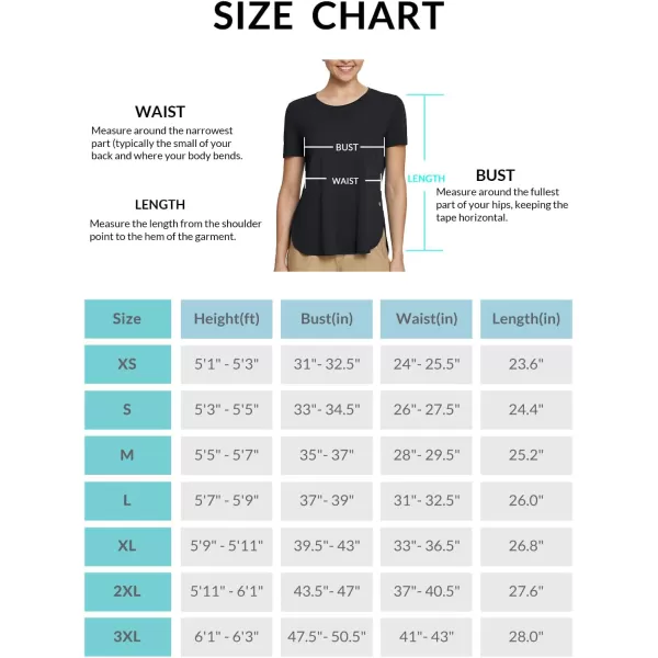 BALEAF Womens Short Sleeve T Shirts Crew Neck Workout Tops Running Shirts Sun Protection Quick Dry UVBlack